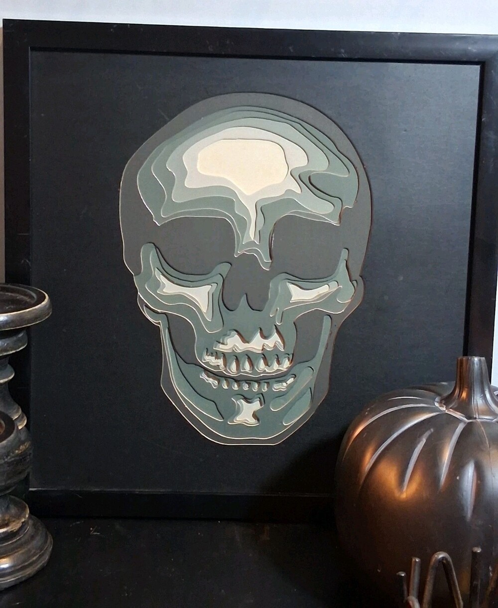 Multi-Layered Skull Art–3D Layered 'Vector Art' Piece Premium MATBoard 17"x 15"